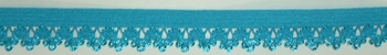 Elastic Lace flowerdesign 15mm (50 m), Turquoise 259